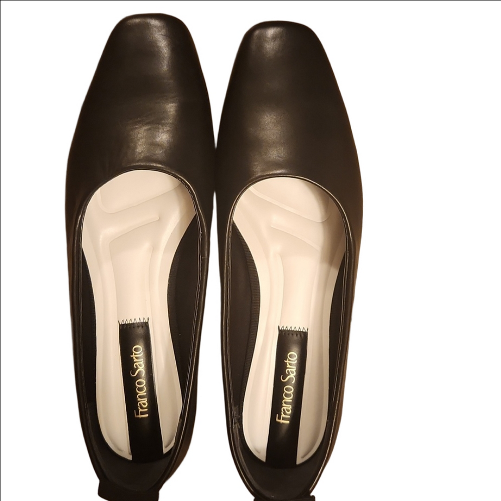 Franco Sarto Black Leather Flats